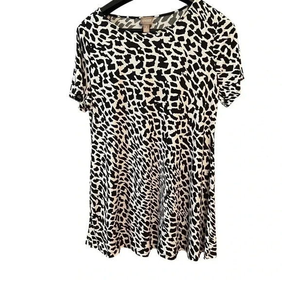 Chicos Animal Rain Knee-Length Shift Dress Size L/XL Stretch Oversized Flowy - Picture 8 of 11